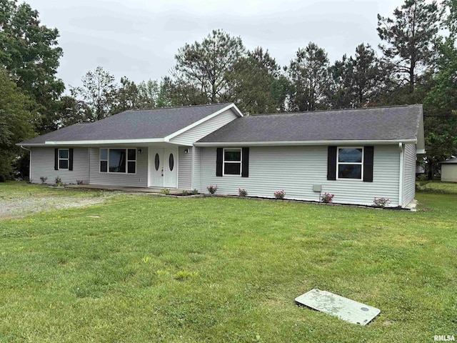 910 Fairlane Dr, Marion, IL 62959 - ranch-style house with a front lawn and a shingled roof