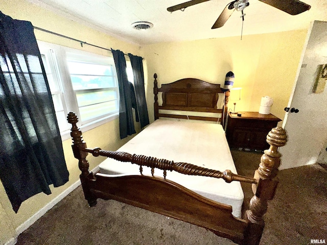 1105 N Maple St, Carterville, IL 62918 - bedroom featuring carpet, a ceiling fan, and baseboards
