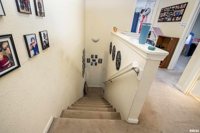 1500 Cornerstone Ct, Marion, IL 62959 - staircase featuring carpet and a textured wall