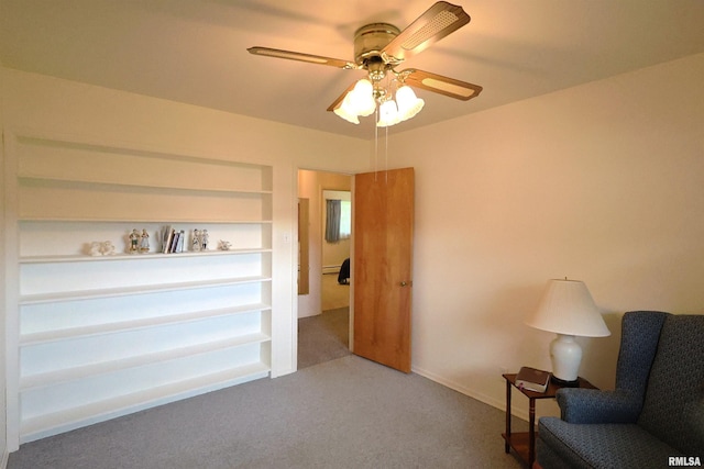914 Meadow Ln, Salem, IL 62881 - living area with carpet floors and ceiling fan