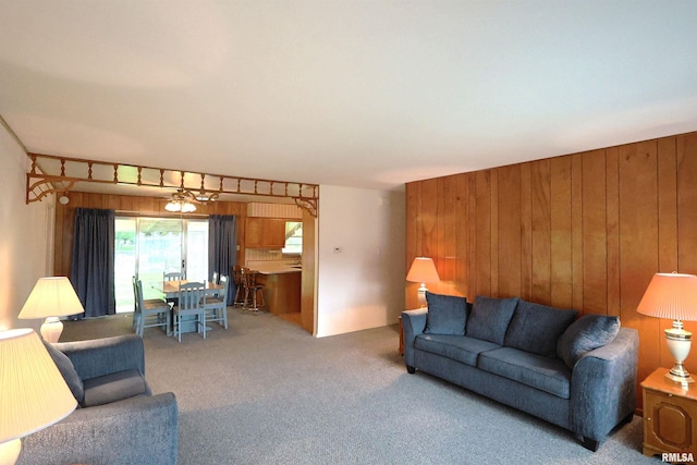 914 Meadow Ln, Salem, IL 62881 - carpeted living area featuring wood walls