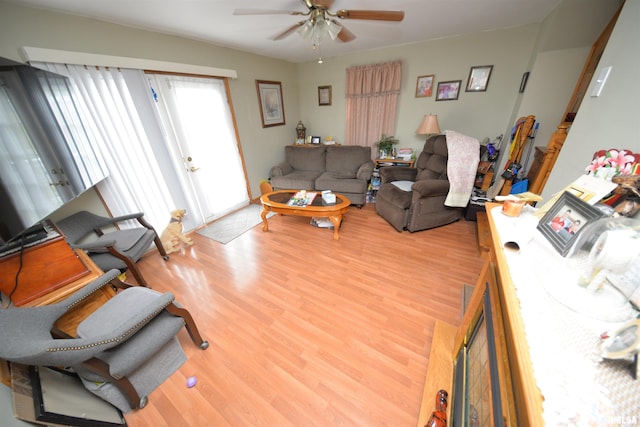 12522 N Dartmouth Ln, Mount Vernon, IL 62864 - living room with wood finished floors and a ceiling fan