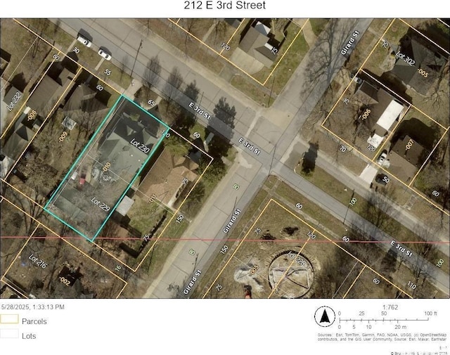 212 E 3rd St, Metropolis, IL 62960 - map of property location featuring property boundaries highlighted