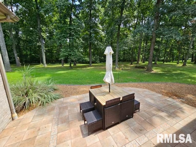 9 Fawn Dr, Fairfield, IL 62837 - view of patio featuring view of wooded area