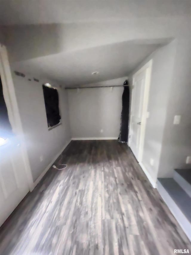 528 N 15th St, Murphysboro, IL 62966 - spare room with wood finished floors, baseboards, and vaulted ceiling