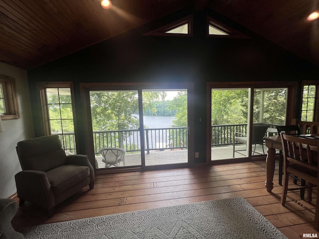 1150 Lakeview Dr, Creal Springs, IL 62922 - sunroom featuring vaulted ceiling, plenty of natural light, and a water view