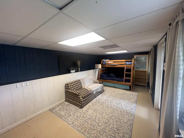 1150 Lakeview Dr, Creal Springs, IL 62922 - bedroom with a drop ceiling and concrete flooring