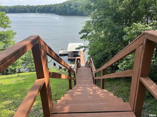 1150 Lakeview Dr, Creal Springs, IL 62922 - water view with a boat dock and a heavily wooded area