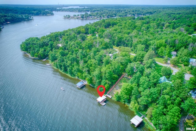 1150 Lakeview Dr, Creal Springs, IL 62922 - aerial view of property and surrounding area with a large body of water and a forest