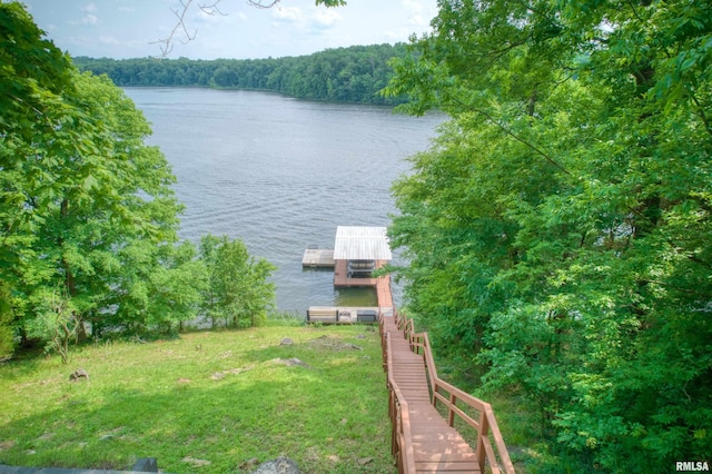 1150 Lakeview Dr, Creal Springs, IL 62922 - water view featuring a heavily wooded area and a floating dock
