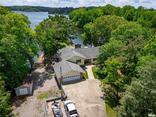 12897 Egypt Shores Dr, Creal Springs, IL 62922 - view from above of property with a large body of water