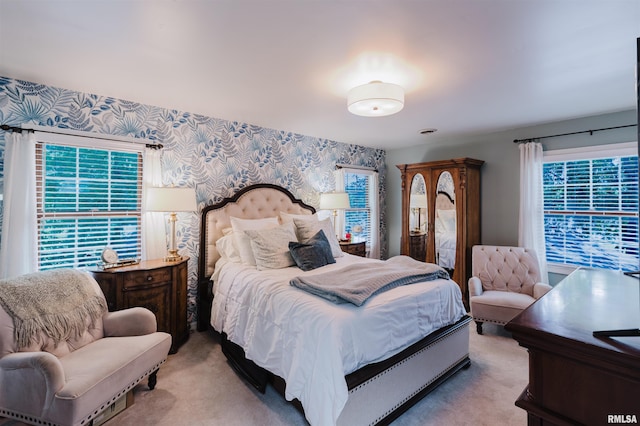 12897 Egypt Shores Dr, Creal Springs, IL 62922 - carpeted bedroom featuring wallpapered walls and multiple windows