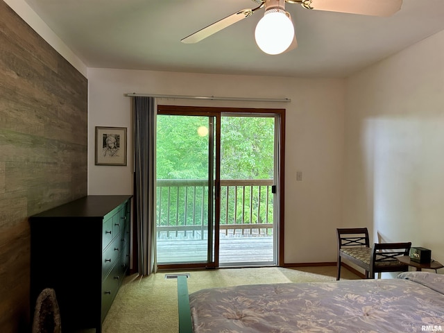 108 N Gordon Ln, Carbondale, IL 62901 - carpeted bedroom featuring access to exterior and a ceiling fan