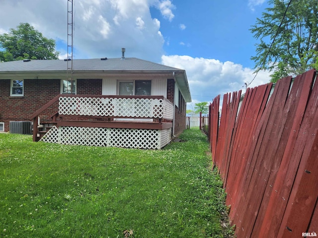 605 Pace Ave, Mount Vernon, IL 62864 - rear view of house featuring cooling unit and brick siding