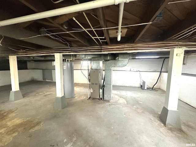 1206 E 2nd St, Centralia, IL 62801 - unfinished below grade area with water heater and heating unit