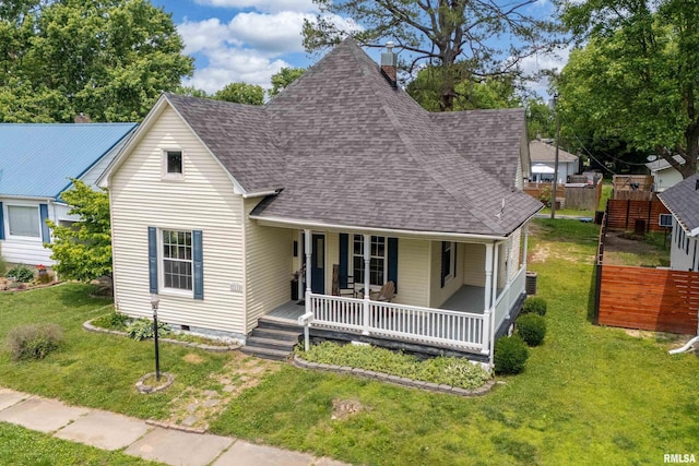 2112 Herbert St, Murphysboro, IL 62966 - view of front of property featuring roof with shingles, a chimney, and a porch