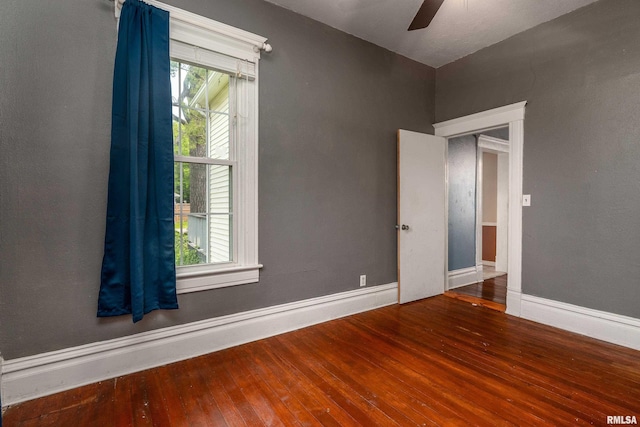 2112 Herbert St, Murphysboro, IL 62966 - unfurnished room with a ceiling fan, wood finished floors, and baseboards