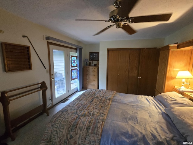 2998 Massac Creek Rd, Metropolis, IL 62960 - bedroom with access to outside, a ceiling fan, carpet flooring, and a closet