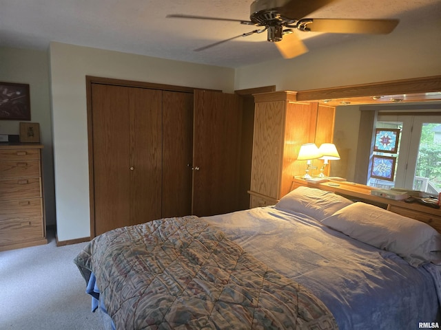 2998 Massac Creek Rd, Metropolis, IL 62960 - bedroom with carpet, a ceiling fan, and a closet