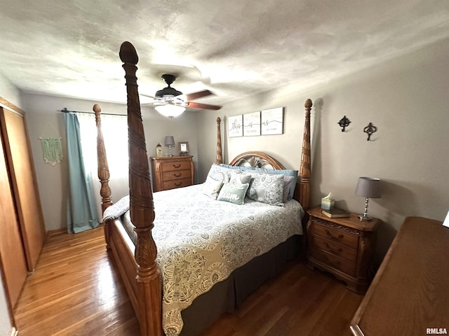118 W 5th St, Hoffman, IL 62250 - bedroom with light wood-style flooring and ceiling fan