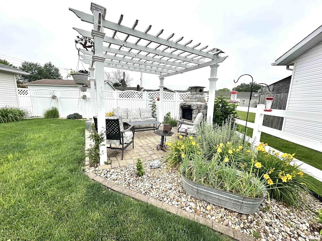 118 W 5th St, Hoffman, IL 62250 - view of yard with a pergola, a patio area, and outdoor lounge area