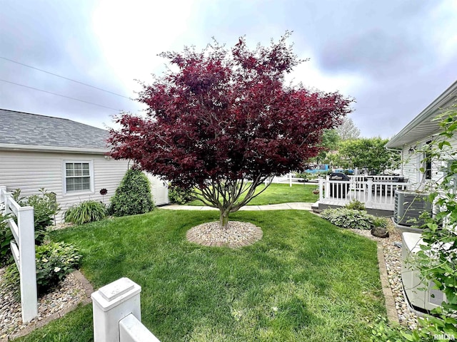 118 W 5th St, Hoffman, IL 62250 - view of grassy yard featuring central AC unit