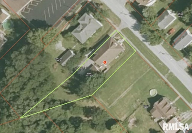 211 E Cross St, Dongola, IL 62926 - aerial view of property's location featuring property boundaries highlighted