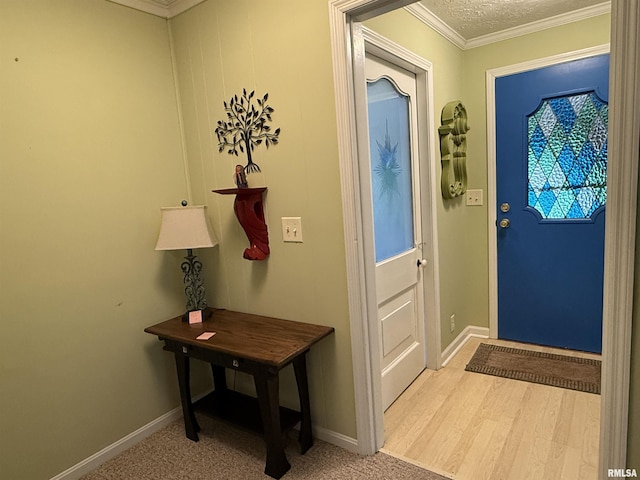 2016 Greenview St, Metropolis, IL 62960 - foyer featuring baseboards, ornamental molding, and a textured ceiling