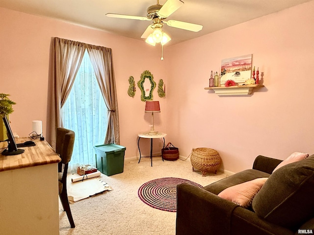 2016 Greenview St, Metropolis, IL 62960 - carpeted office featuring a ceiling fan and baseboards