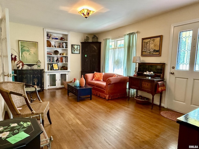 2016 Greenview St, Metropolis, IL 62960 - living area with wood-type flooring and built in features