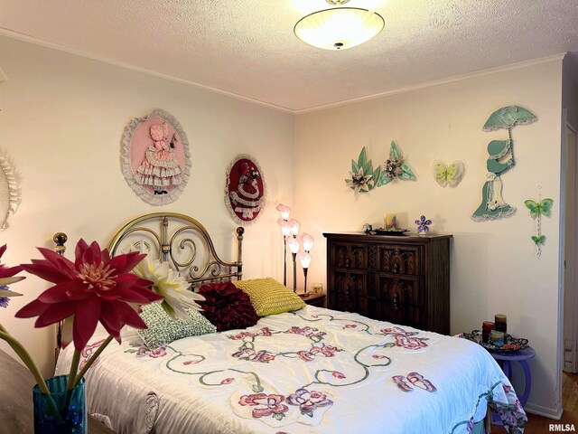 1011 W Goodall St, Marion, IL 62959 - bedroom with ornamental molding and a textured ceiling