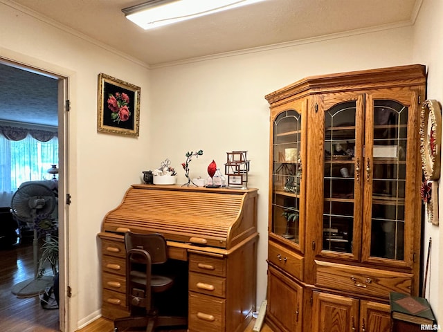 1011 W Goodall St, Marion, IL 62959 - office featuring wood finished floors and crown molding