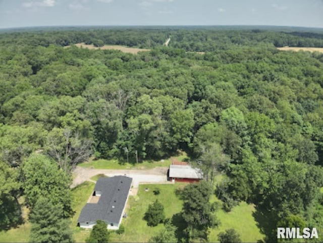 15074 N Mccauley Ln, Mount Vernon, IL 62864 - aerial view of property and surrounding area featuring a forest
