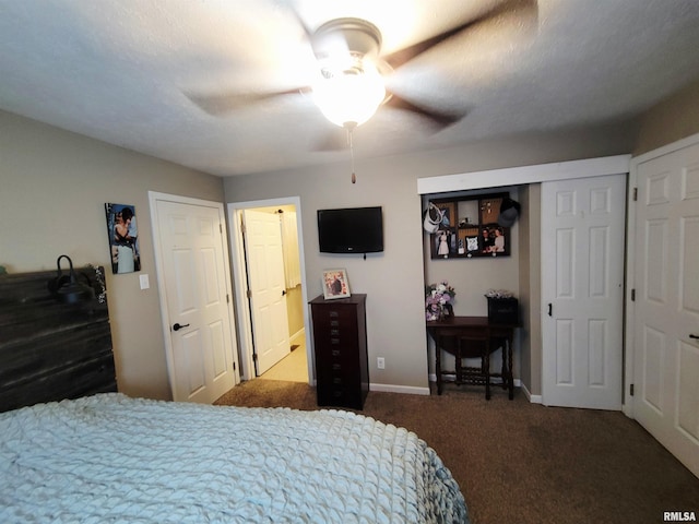100 Stable Dr, Carterville, IL 62918 - carpeted bedroom with ceiling fan and baseboards