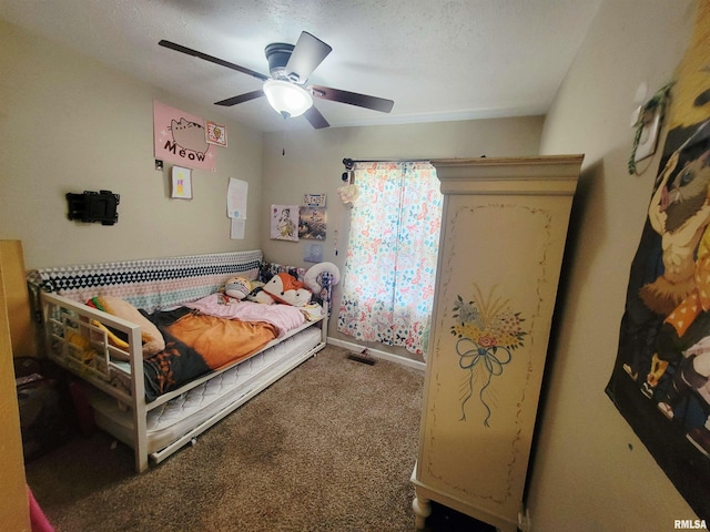100 Stable Dr, Carterville, IL 62918 - bedroom with carpet flooring, ceiling fan, and baseboards