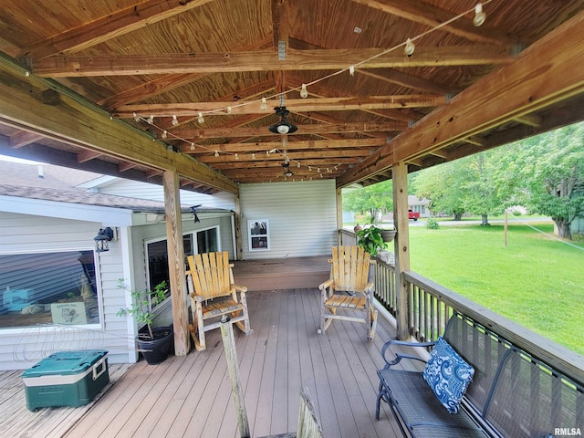 100 Stable Dr, Carterville, IL 62918 - wooden deck featuring a lawn
