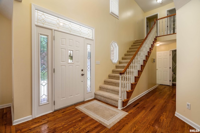 1803 N Dawn Dr, Marion, IL 62959 - foyer featuring stairway and wood finished floors
