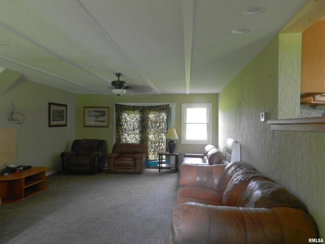 4370 Buncombe Rd, Vienna, IL 62995 - carpeted living area featuring ceiling fan