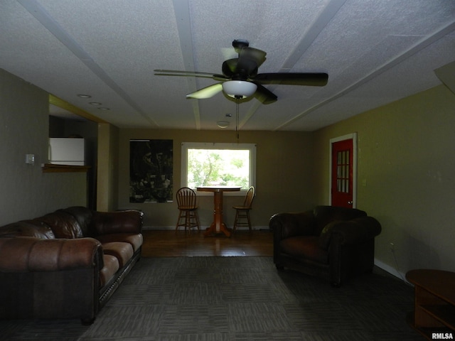 4370 Buncombe Rd, Vienna, IL 62995 - living area with a ceiling fan and baseboards