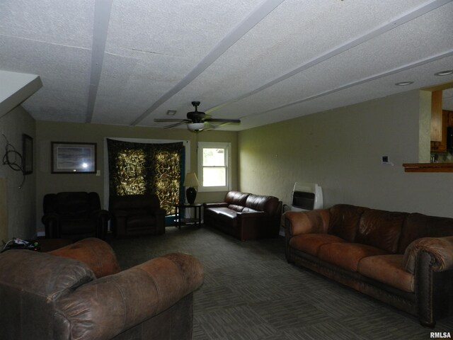 4370 Buncombe Rd, Vienna, IL 62995 - carpeted living room featuring a ceiling fan