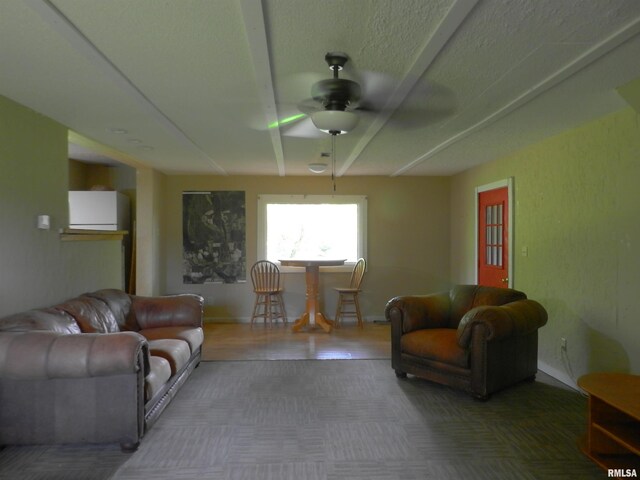 4370 Buncombe Rd, Vienna, IL 62995 - living area featuring a ceiling fan and baseboards