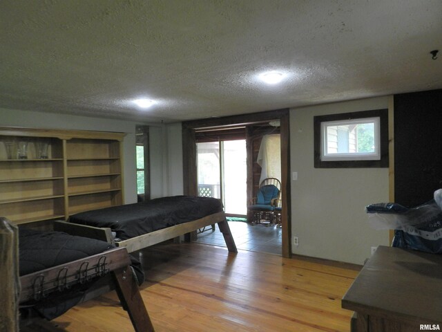 4370 Buncombe Rd, Vienna, IL 62995 - game room with a textured ceiling and light wood-style floors