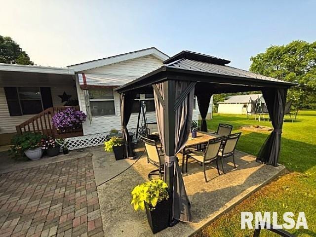 18802 E Fairfield Rd, Mount Vernon, IL 62864 - view of patio / terrace with a gazebo and outdoor dining area