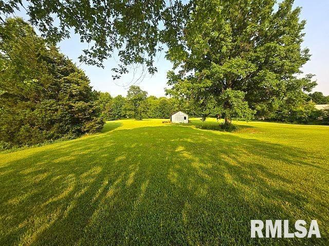 18802 E Fairfield Rd, Mount Vernon, IL 62864 - view of green lawn with a storage unit