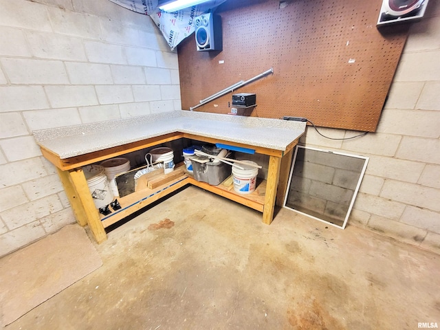 719 E Cherry St, Olney, IL 62450 - basement featuring concrete block wall