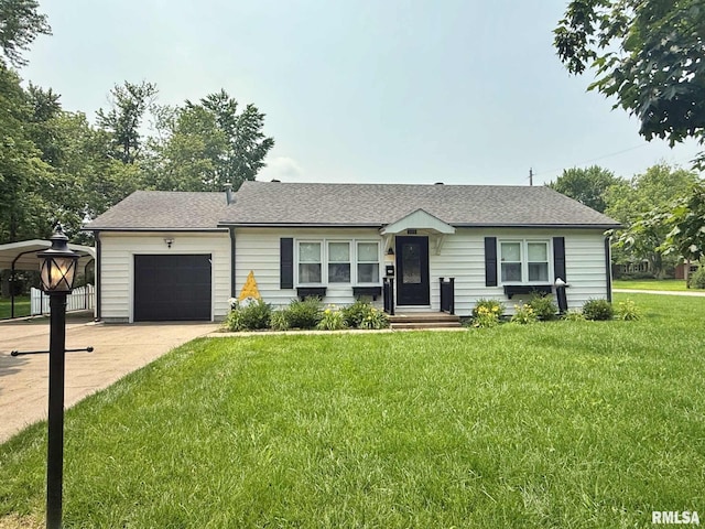 2223 N Ave, Metropolis, IL 62960 - single story home featuring a front yard, a garage, driveway, and roof with shingles