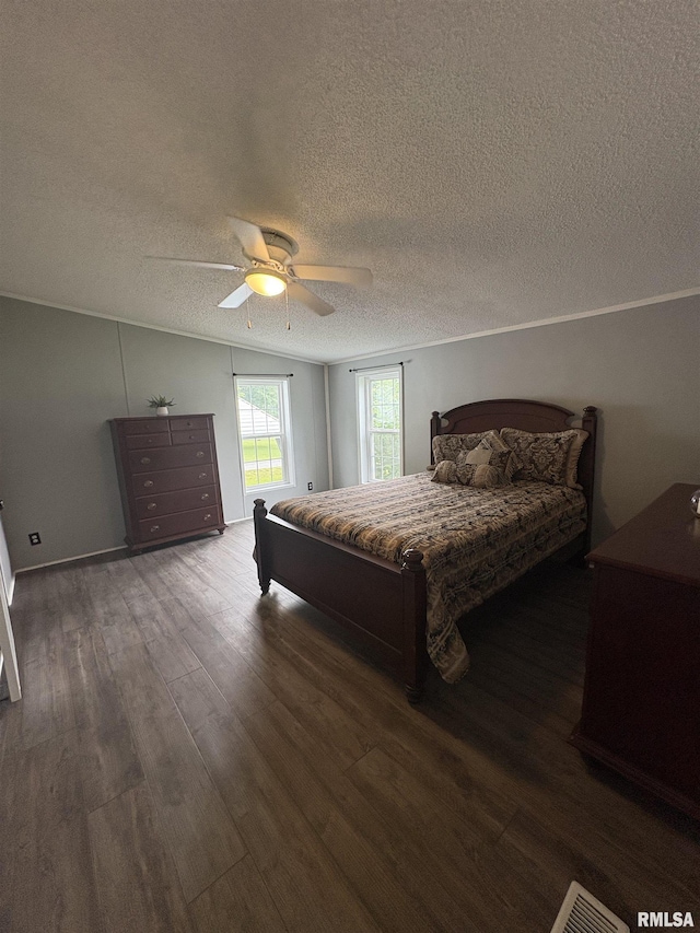 715 Wastena St, Benton, IL 62812 - bedroom with wood finished floors, a textured ceiling, and ceiling fan
