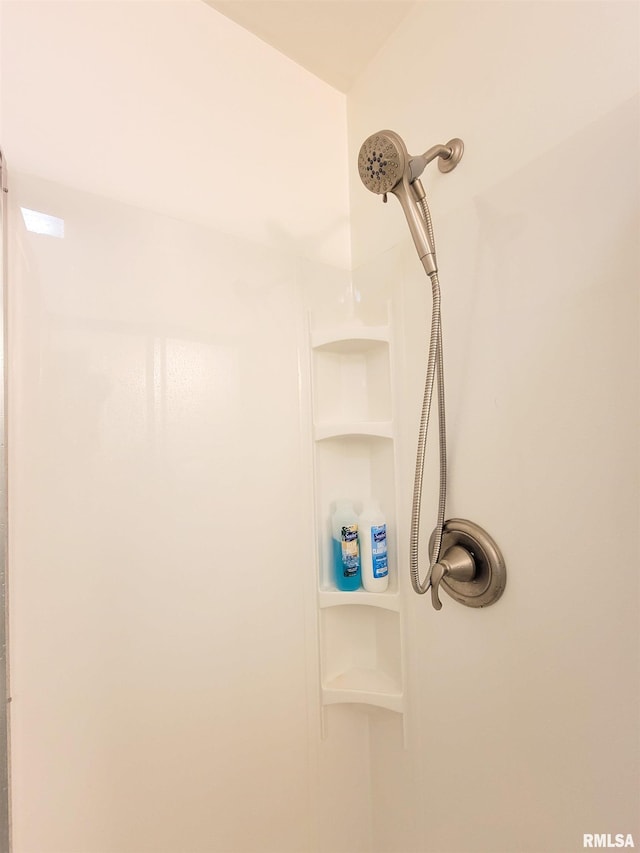 511 W 4th St, Flora, IL 62839 - bathroom view of a shower and built in shelves