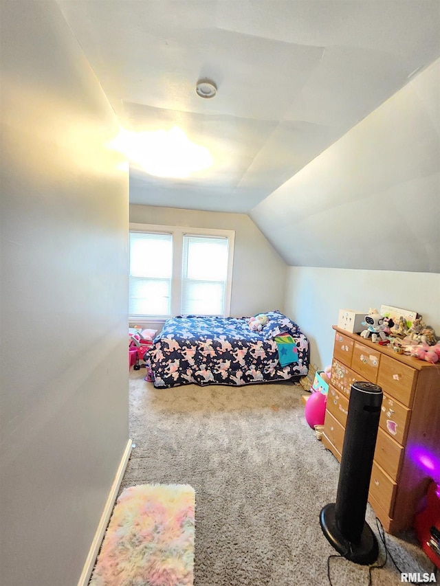 202 N Oakland St, Carbondale, IL 62901 - bedroom featuring vaulted ceiling and carpet