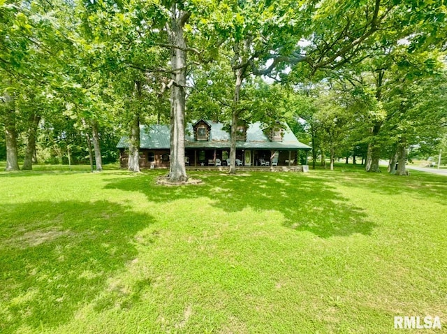 9596 Fox Hunters Rd, Benton, IL 62812 - view of grassy yard with a porch